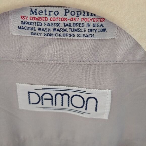 Damon VINTAGE Men's BIG Size (No tag See Description) Grey Dress Button Up Shirt - Picture 2 of 3